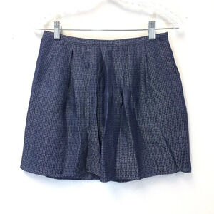 Madewell ELIOT blue silk‎ metallic mini skirt